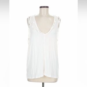 NWOT: POL White Hooded Flowing Sleeveless Top • Medium